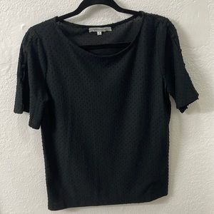Textured Dots Black Blouse
